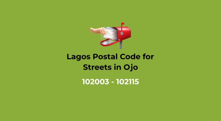 Lagos Postal Code for Ojo