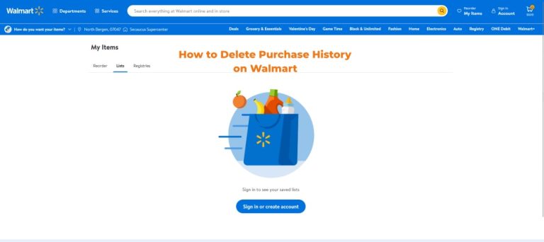 Delete Purchase History on Walmart